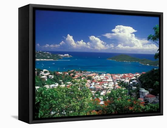 View from Paradise Point, Charlotte Amalie, St. Thomas, Caribbean-Robin Hill-Framed Premier Image Canvas