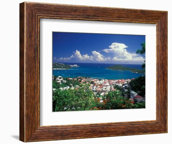 View from Paradise Point, Charlotte Amalie, St. Thomas, Caribbean-Robin Hill-Framed Photographic Print