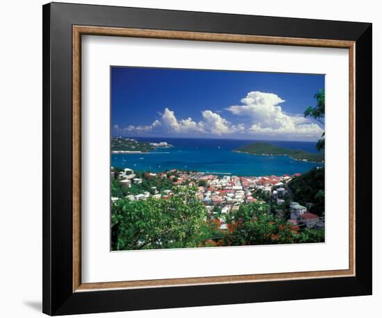 View from Paradise Point, Charlotte Amalie, St. Thomas, Caribbean-Robin Hill-Framed Photographic Print