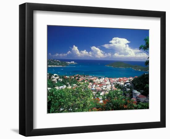 View from Paradise Point, Charlotte Amalie, St. Thomas, Caribbean-Robin Hill-Framed Photographic Print