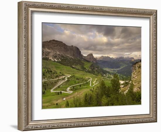 View from Passo Di Gardena, Dolomites, Italy, Europe-Gary Cook-Framed Photographic Print