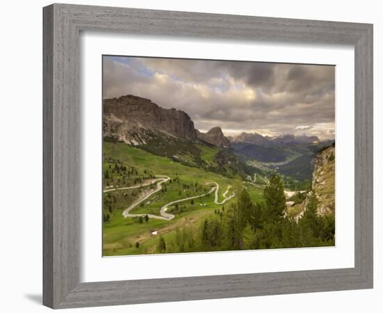 View from Passo Di Gardena, Dolomites, Italy, Europe-Gary Cook-Framed Photographic Print