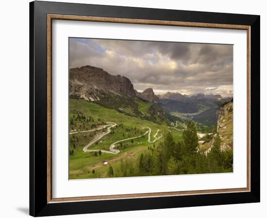 View from Passo Di Gardena, Dolomites, Italy, Europe-Gary Cook-Framed Photographic Print