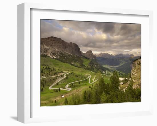 View from Passo Di Gardena, Dolomites, Italy, Europe-Gary Cook-Framed Photographic Print