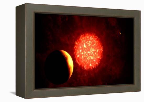 View from Pluto If Our Sun Were Replaced by Vy Canis Majoris-null-Framed Stretched Canvas