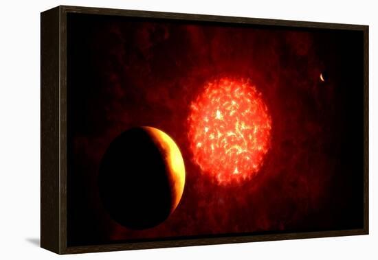 View from Pluto If Our Sun Were Replaced by Vy Canis Majoris-null-Framed Stretched Canvas