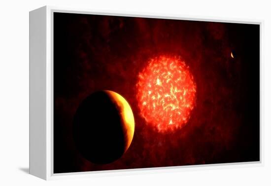 View from Pluto If Our Sun Were Replaced by Vy Canis Majoris-null-Framed Stretched Canvas