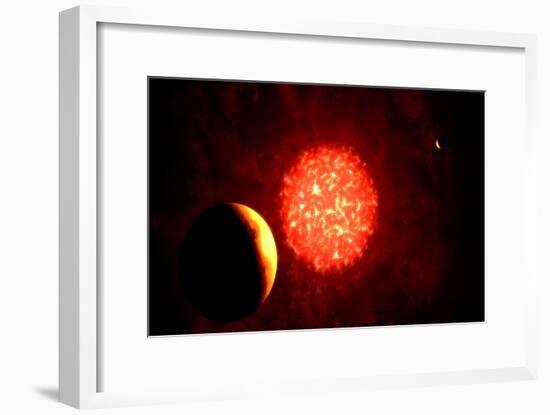 View from Pluto If Our Sun Were Replaced by Vy Canis Majoris-null-Framed Art Print