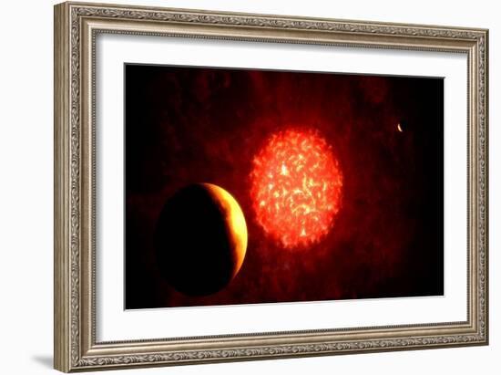 View from Pluto If Our Sun Were Replaced by Vy Canis Majoris-null-Framed Art Print