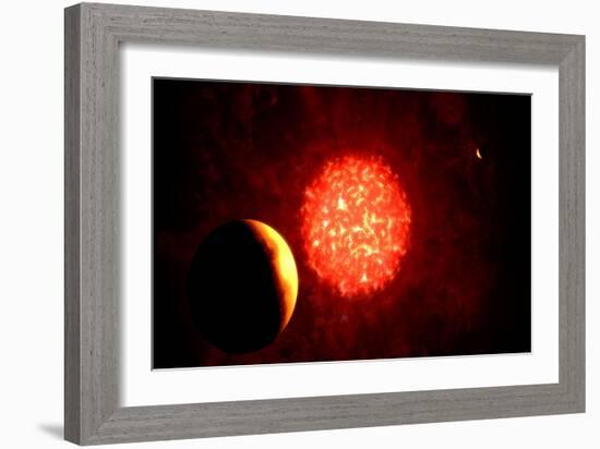 View from Pluto If Our Sun Were Replaced by Vy Canis Majoris-null-Framed Art Print