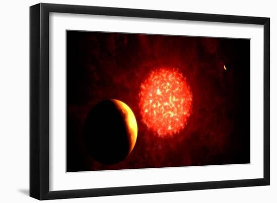 View from Pluto If Our Sun Were Replaced by Vy Canis Majoris-null-Framed Art Print