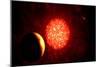 View from Pluto If Our Sun Were Replaced by Vy Canis Majoris-null-Mounted Art Print