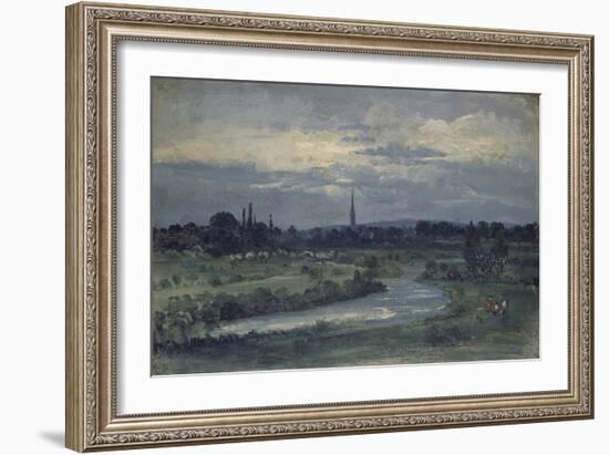 View from Pugin's House Near Salisbury (Oil on Millboard, Mounted as a Drawing)-David Charles Read-Framed Giclee Print