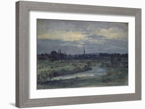 View from Pugin's House Near Salisbury (Oil on Millboard, Mounted as a Drawing)-David Charles Read-Framed Giclee Print