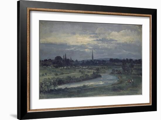 View from Pugin's House Near Salisbury (Oil on Millboard, Mounted as a Drawing)-David Charles Read-Framed Giclee Print