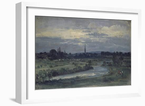 View from Pugin's House Near Salisbury (Oil on Millboard, Mounted as a Drawing)-David Charles Read-Framed Giclee Print