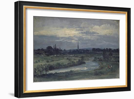 View from Pugin's House Near Salisbury (Oil on Millboard, Mounted as a Drawing)-David Charles Read-Framed Giclee Print