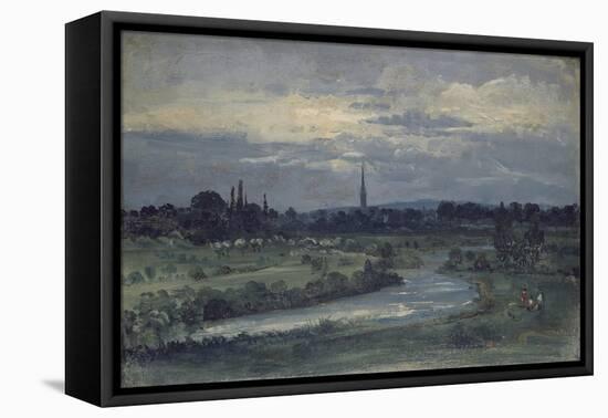 View from Pugin's House Near Salisbury (Oil on Millboard, Mounted as a Drawing)-David Charles Read-Framed Premier Image Canvas