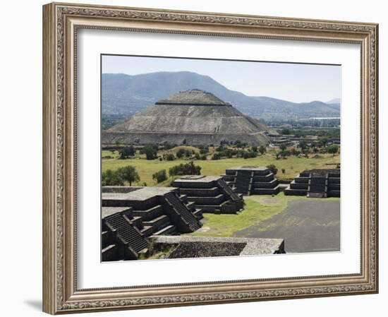 View from Pyramid of the Moon of the Avenue of the Dead and the Pyramid of the Sun Beyond-R H Productions-Framed Photographic Print