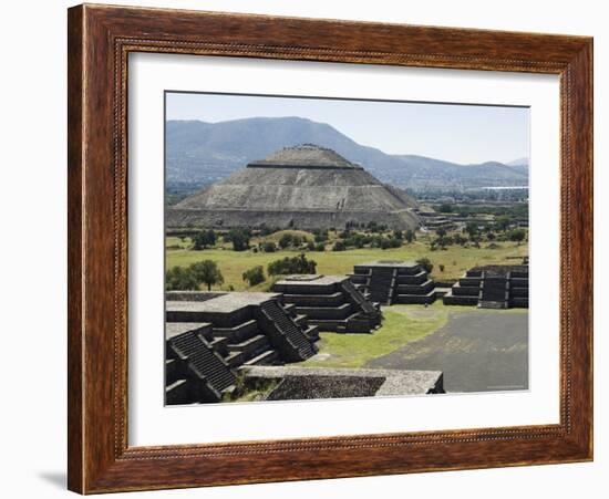 View from Pyramid of the Moon of the Avenue of the Dead and the Pyramid of the Sun Beyond-R H Productions-Framed Photographic Print