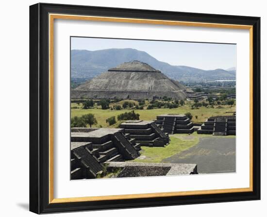 View from Pyramid of the Moon of the Avenue of the Dead and the Pyramid of the Sun Beyond-R H Productions-Framed Photographic Print