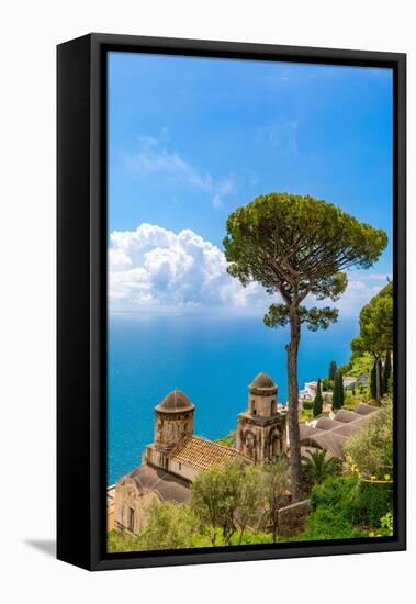 View from Ravello, Amalfi Coast (Costiera Amalfitana), UNESCO World Heritage Site, Campania, Italy-Neil Farrin-Framed Premier Image Canvas