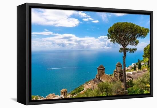 View from Ravello, Amalfi Coast (Costiera Amalfitana), UNESCO World Heritage Site, Campania, Italy-Neil Farrin-Framed Premier Image Canvas