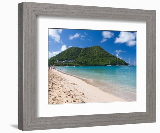 View from Reduit Beach, St. Lucia, Caribbean-Jerry & Marcy Monkman-Framed Photographic Print