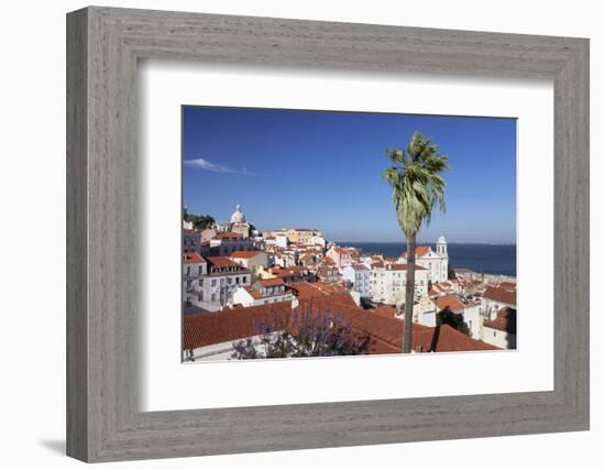 View from Santa Luzia viewpoint over Alfama district to Tejo River, Lisbon, Portugal, Europe-Markus Lange-Framed Photographic Print