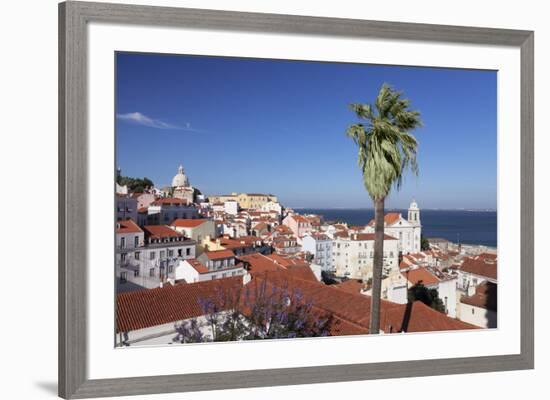 View from Santa Luzia viewpoint over Alfama district to Tejo River, Lisbon, Portugal, Europe-Markus Lange-Framed Photographic Print