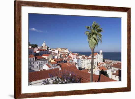 View from Santa Luzia viewpoint over Alfama district to Tejo River, Lisbon, Portugal, Europe-Markus Lange-Framed Photographic Print