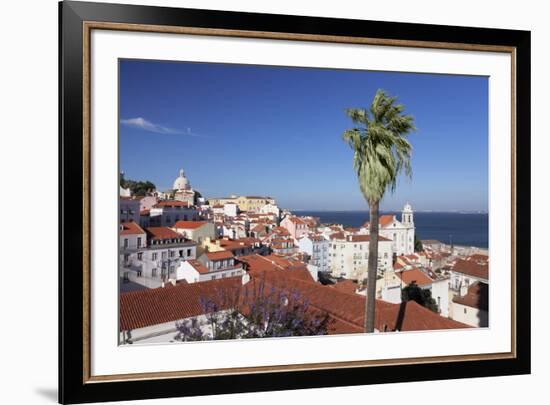 View from Santa Luzia viewpoint over Alfama district to Tejo River, Lisbon, Portugal, Europe-Markus Lange-Framed Photographic Print