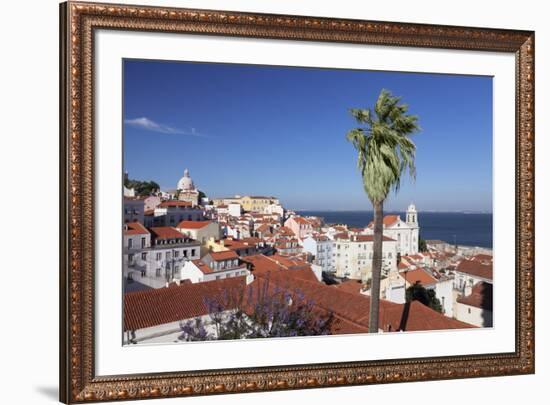 View from Santa Luzia viewpoint over Alfama district to Tejo River, Lisbon, Portugal, Europe-Markus Lange-Framed Photographic Print