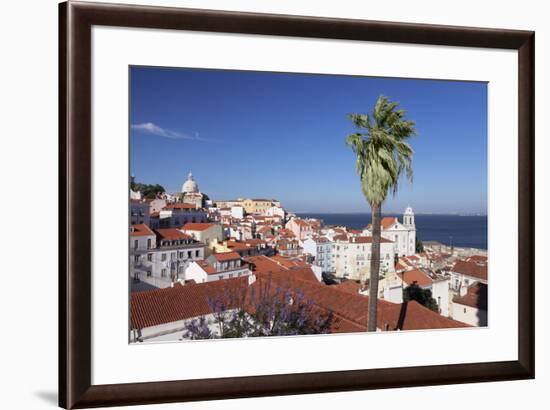 View from Santa Luzia viewpoint over Alfama district to Tejo River, Lisbon, Portugal, Europe-Markus Lange-Framed Photographic Print