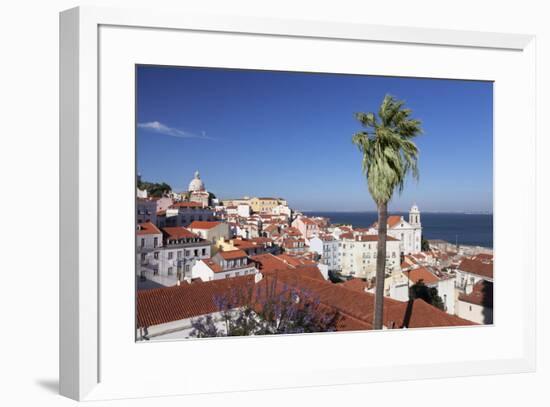 View from Santa Luzia viewpoint over Alfama district to Tejo River, Lisbon, Portugal, Europe-Markus Lange-Framed Photographic Print