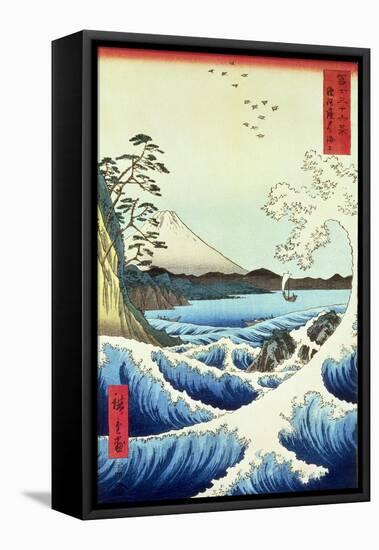 View from Satta Suruga Province-Ando Hiroshige-Framed Premier Image Canvas