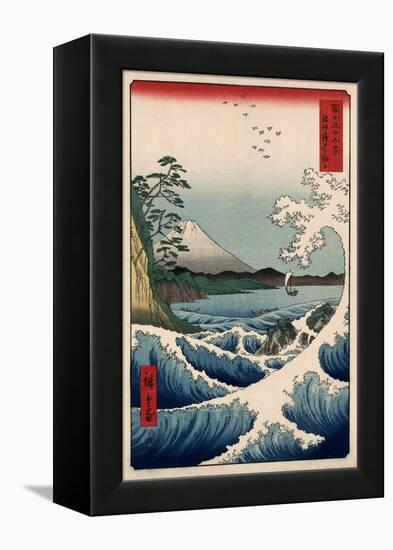 View from Satta Suruga-Ando Hiroshige-Framed Stretched Canvas