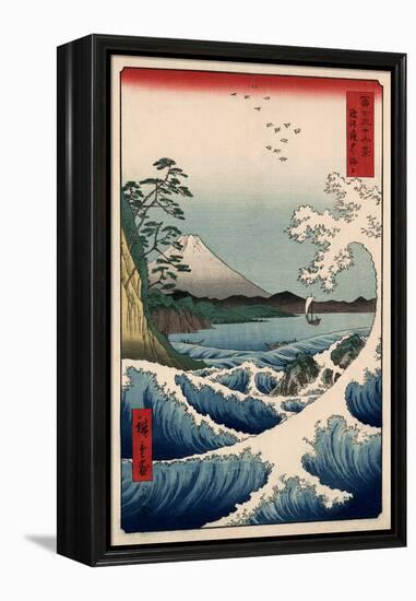 View from Satta Suruga-Ando Hiroshige-Framed Stretched Canvas