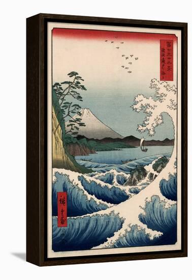 View from Satta Suruga-Ando Hiroshige-Framed Stretched Canvas