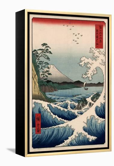 View from Satta Suruga-Ando Hiroshige-Framed Stretched Canvas