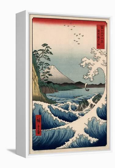 View from Satta Suruga-Ando Hiroshige-Framed Stretched Canvas