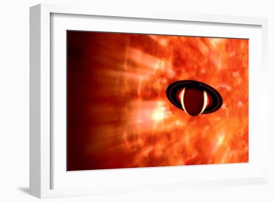 View from Saturn If Our Sun Were Replaced by Vy Canis Majoris-null-Framed Premium Giclee Print