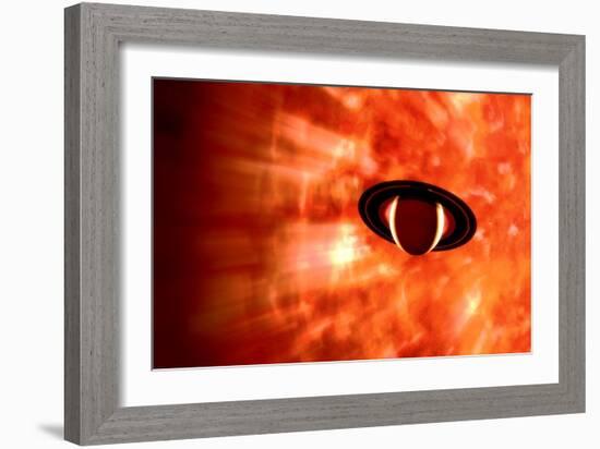 View from Saturn If Our Sun Were Replaced by Vy Canis Majoris-null-Framed Art Print