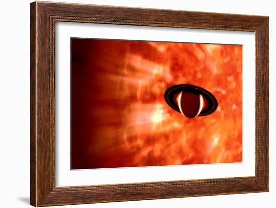 View from Saturn If Our Sun Were Replaced by Vy Canis Majoris-null-Framed Art Print