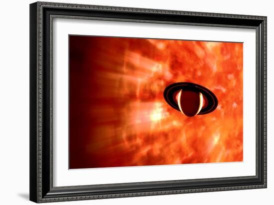 View from Saturn If Our Sun Were Replaced by Vy Canis Majoris-null-Framed Art Print