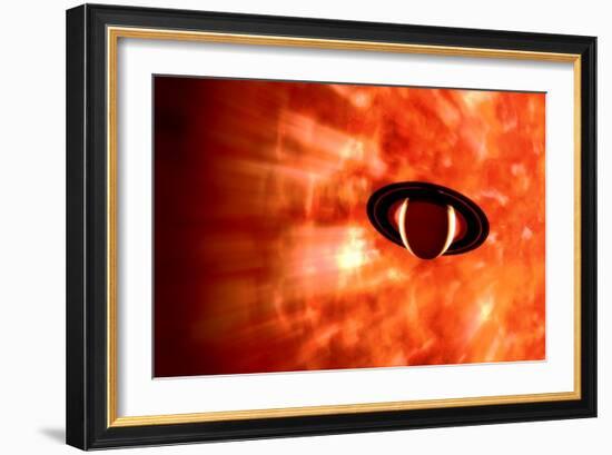 View from Saturn If Our Sun Were Replaced by Vy Canis Majoris-null-Framed Art Print