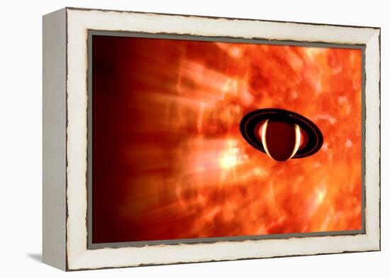 View from Saturn If Our Sun Were Replaced by Vy Canis Majoris-null-Framed Stretched Canvas