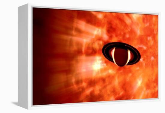 View from Saturn If Our Sun Were Replaced by Vy Canis Majoris-null-Framed Stretched Canvas