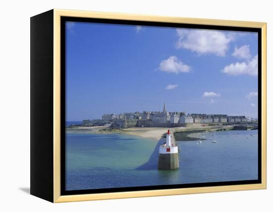 View from Sea to the Walled Town (Intra Muros), St. Malo, Ille-Et-Vilaine, Brittany, France, Europe-Ruth Tomlinson-Framed Premier Image Canvas