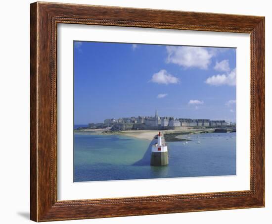 View from Sea to the Walled Town (Intra Muros), St. Malo, Ille-Et-Vilaine, Brittany, France, Europe-Ruth Tomlinson-Framed Photographic Print